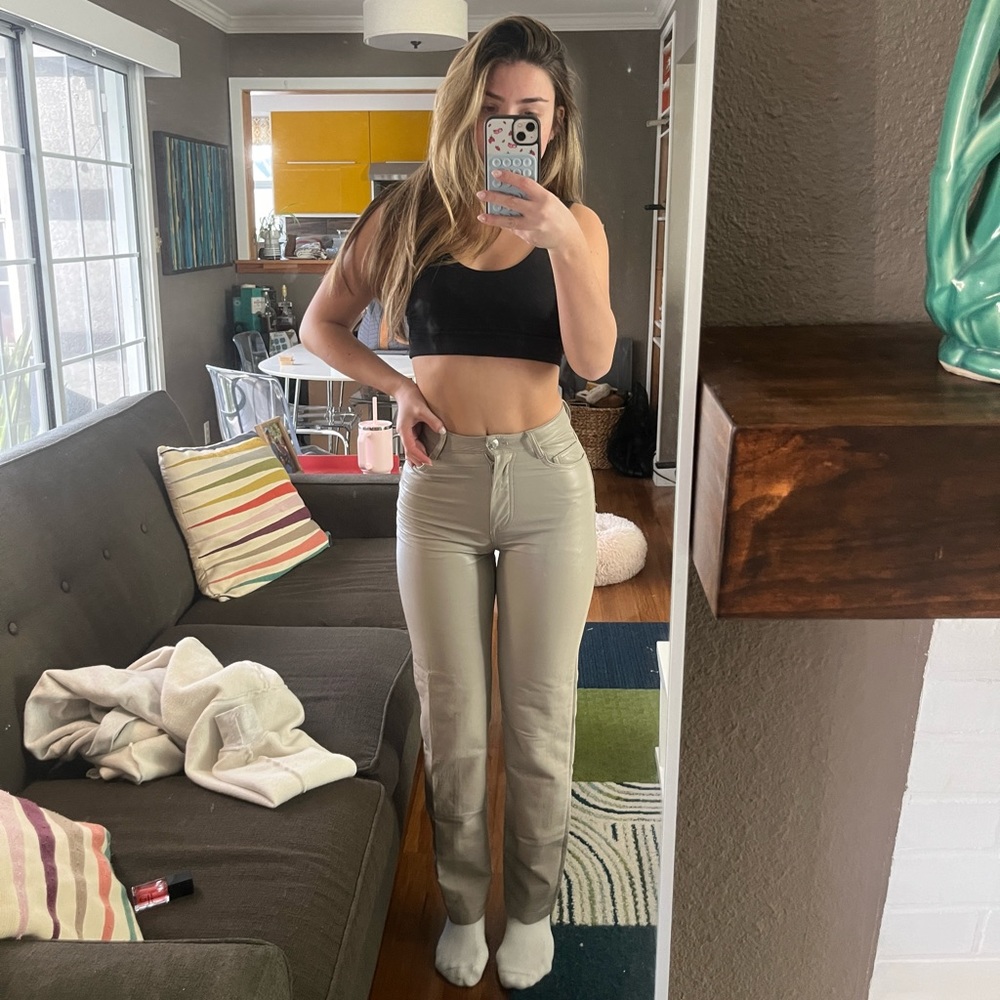 Melina Aritzia Leather Pants